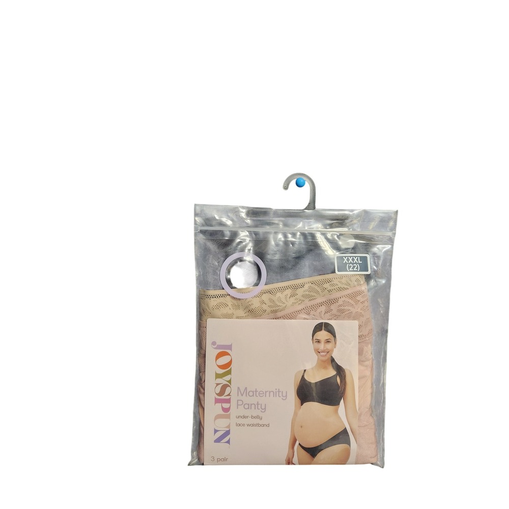 Joyspun Maternity Panty 3 Pack‎ Under Belly Lace Waistband XXXL 22 Multi Color